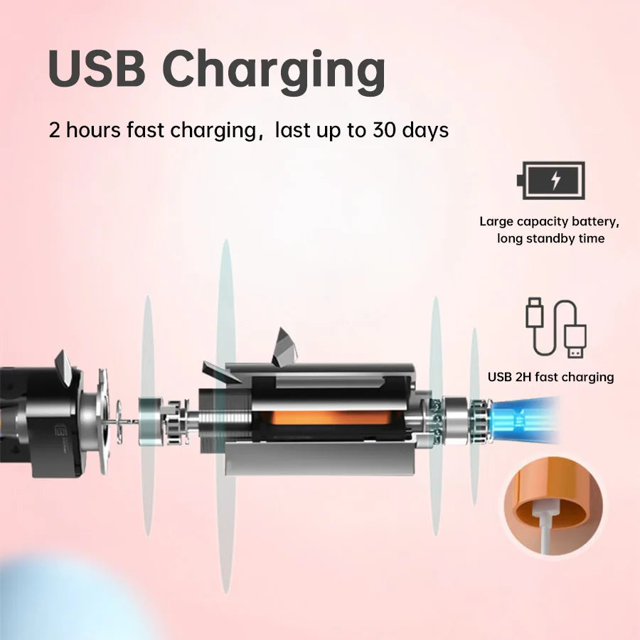 Escova  Elétrica Tongwode- 5 Modos+6 Refis-Recarregavel USB