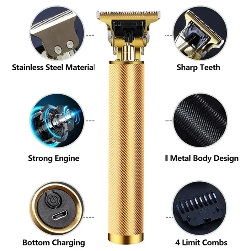 Máquina de Cortar Cabelo Profissional B06B-Sem Fio Recarregável