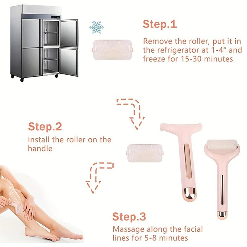 Rolo Facial de Gelo Kimhome - Massagem Anti-Idade e Lifting Natural"