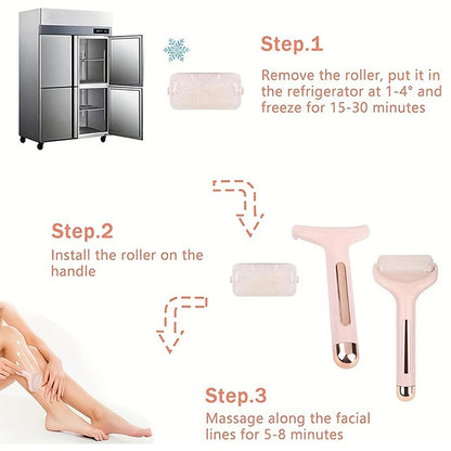 Rolo Facial de Gelo Kimhome - Massagem Anti-Idade e Lifting Natural"