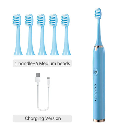 Escova  Elétrica Tongwode- 5 Modos+6 Refis-Recarregavel USB