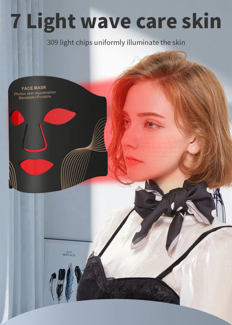 Máscara LED 7 Cores UBilli - Fototerapia Anti-Idade Profissional