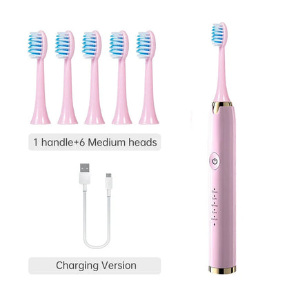 Escova  Elétrica Tongwode- 5 Modos+6 Refis-Recarregavel USB