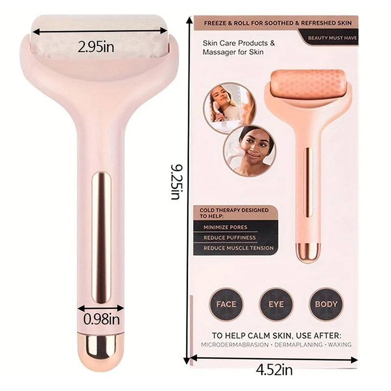 Rolo Facial de Gelo Kimhome - Massagem Anti-Idade e Lifting Natural"